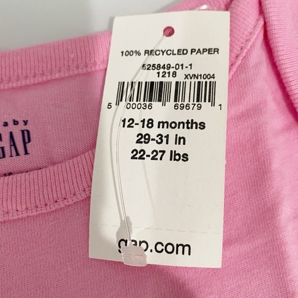 GAP Baby Graphic Bodysuit Parisian Pink Cat NEW Size 12-18 Months - Picture 8 of 9